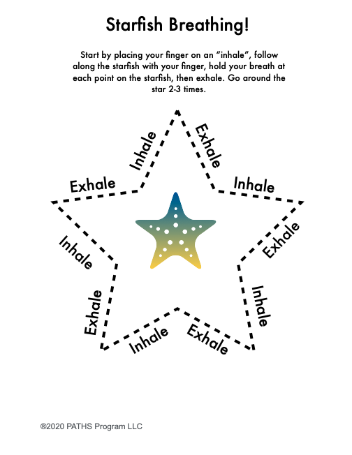 Printable: Starfish Breathing-Calm Down Activity